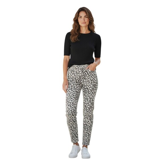 Frame women's  Denim Ali Ultra High Rise Cigarette Skinny Leopard Jeans  Size 28 - Picture 1 of 6